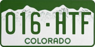 CO license plate 016HTF