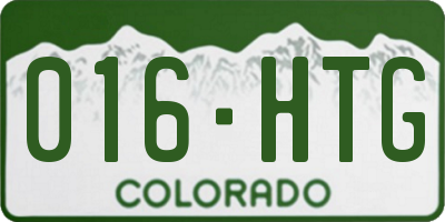 CO license plate 016HTG