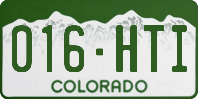 CO license plate 016HTI
