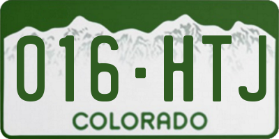 CO license plate 016HTJ