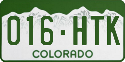 CO license plate 016HTK