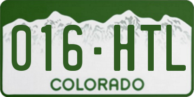 CO license plate 016HTL