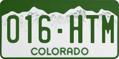 CO license plate 016HTM