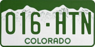 CO license plate 016HTN