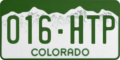 CO license plate 016HTP