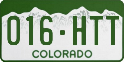 CO license plate 016HTT