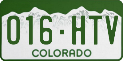 CO license plate 016HTV