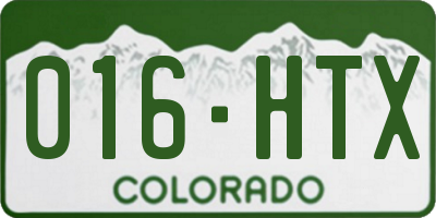 CO license plate 016HTX