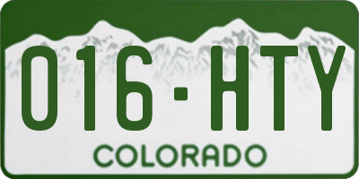 CO license plate 016HTY