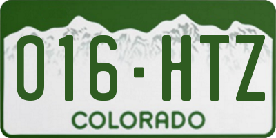 CO license plate 016HTZ