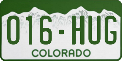 CO license plate 016HUG