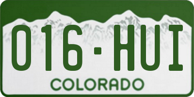CO license plate 016HUI