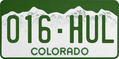 CO license plate 016HUL