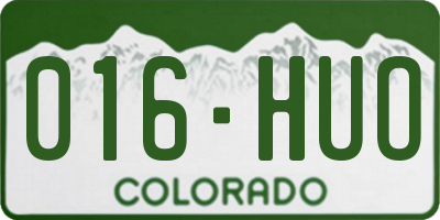CO license plate 016HUO