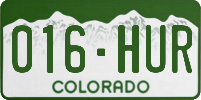 CO license plate 016HUR