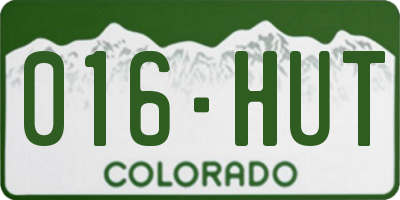 CO license plate 016HUT
