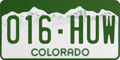 CO license plate 016HUW