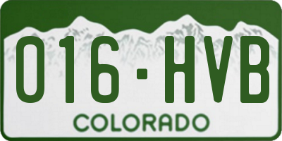 CO license plate 016HVB