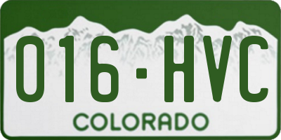 CO license plate 016HVC