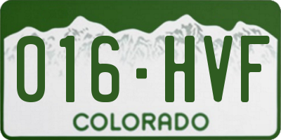 CO license plate 016HVF