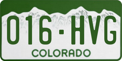 CO license plate 016HVG