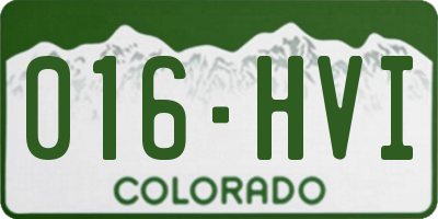 CO license plate 016HVI