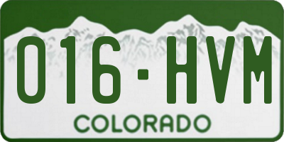 CO license plate 016HVM