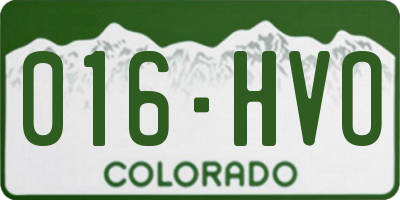 CO license plate 016HVO