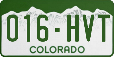 CO license plate 016HVT