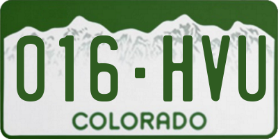 CO license plate 016HVU