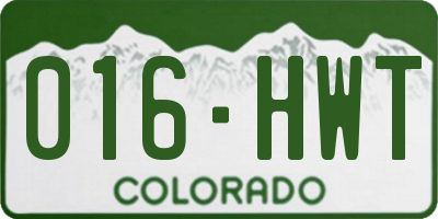 CO license plate 016HWT