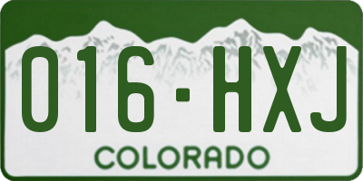 CO license plate 016HXJ