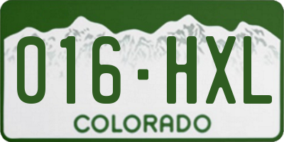 CO license plate 016HXL