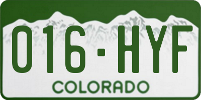 CO license plate 016HYF
