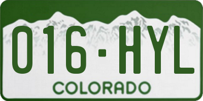 CO license plate 016HYL