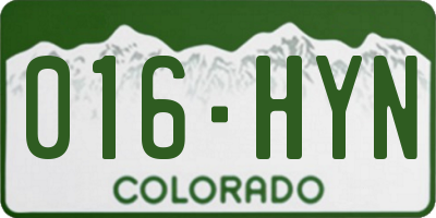 CO license plate 016HYN
