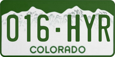 CO license plate 016HYR