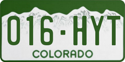 CO license plate 016HYT
