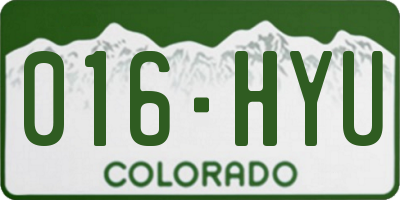 CO license plate 016HYU