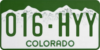 CO license plate 016HYY