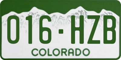 CO license plate 016HZB