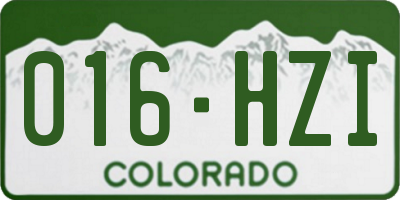 CO license plate 016HZI