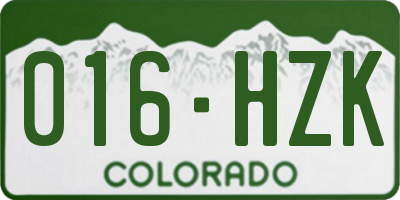 CO license plate 016HZK