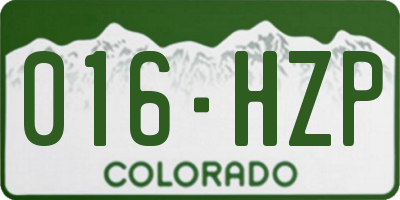 CO license plate 016HZP