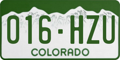 CO license plate 016HZU