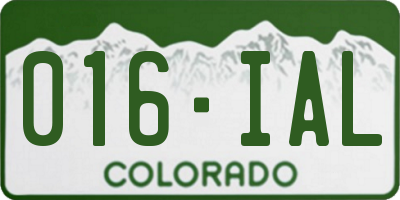 CO license plate 016IAL