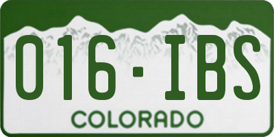 CO license plate 016IBS