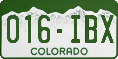 CO license plate 016IBX