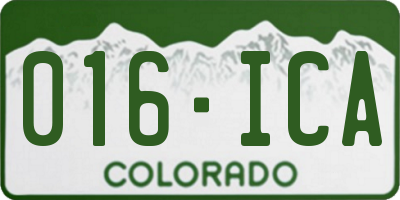 CO license plate 016ICA