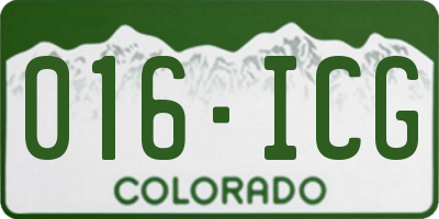 CO license plate 016ICG